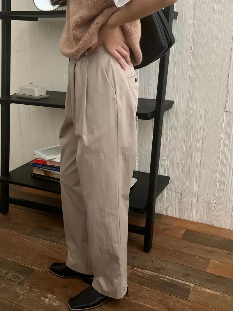 Outrene - Korean Women Fashion - #vintagekidsstyle - Woodie Wide Pants - 3