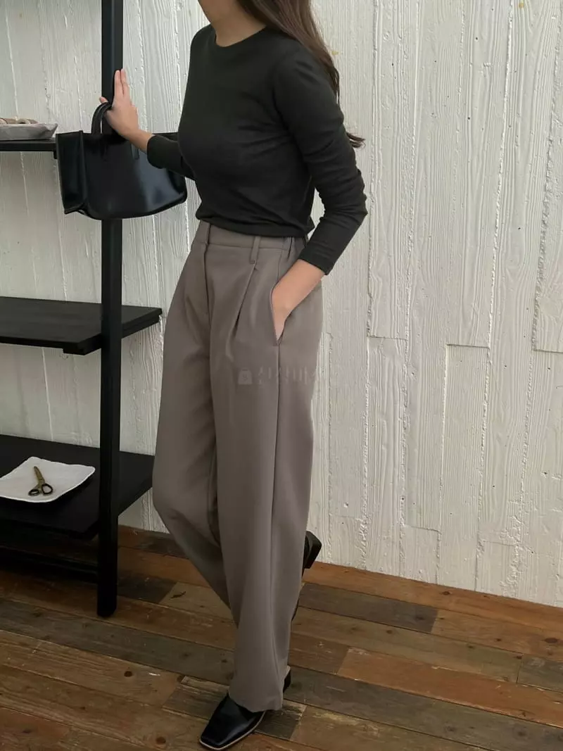 Outrene - Korean Women Fashion - #vintagekidsstyle - Wide Pants - 2