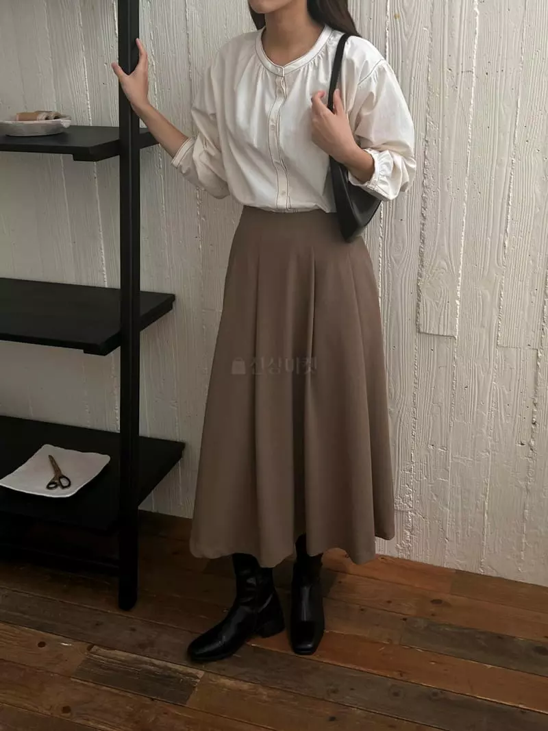 Outrene - Korean Women Fashion - #womensfashion - Two Tuck Skirt - 6