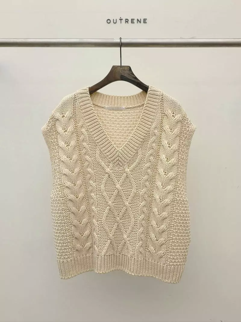 Outrene - Korean Women Fashion - #womensfashion - Twist Vest - 9