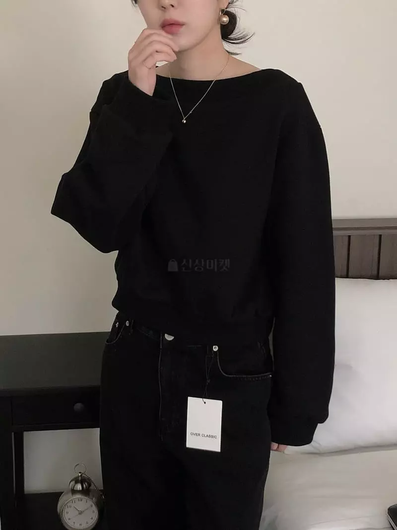 Overclassic - Korean Women Fashion - #momslook - Boat Neck Sweatshirt - 7