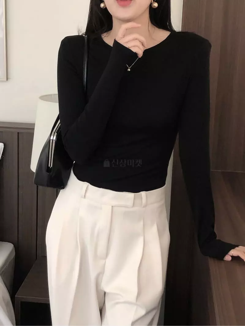 Overclassic - Korean Women Fashion - #thatsdarling - Pad Wool Tee - 5