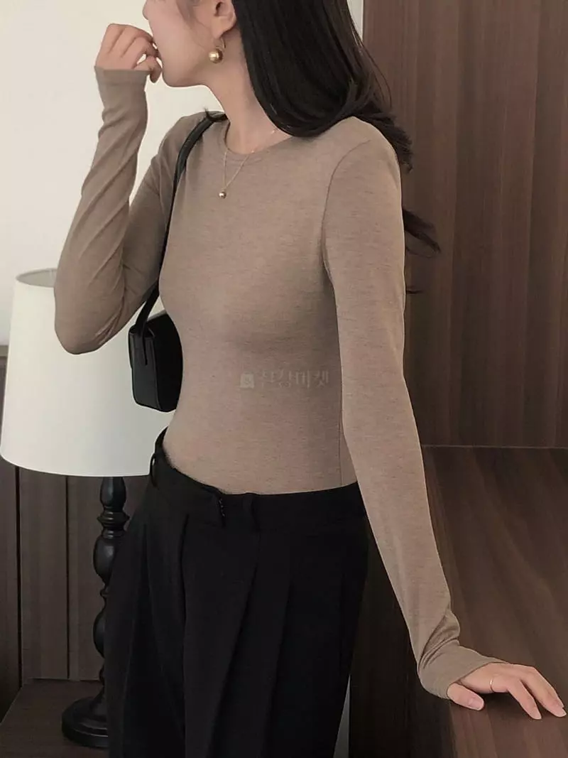 Overclassic - Korean Women Fashion - #womensfashion - Pad Wool Tee - 10