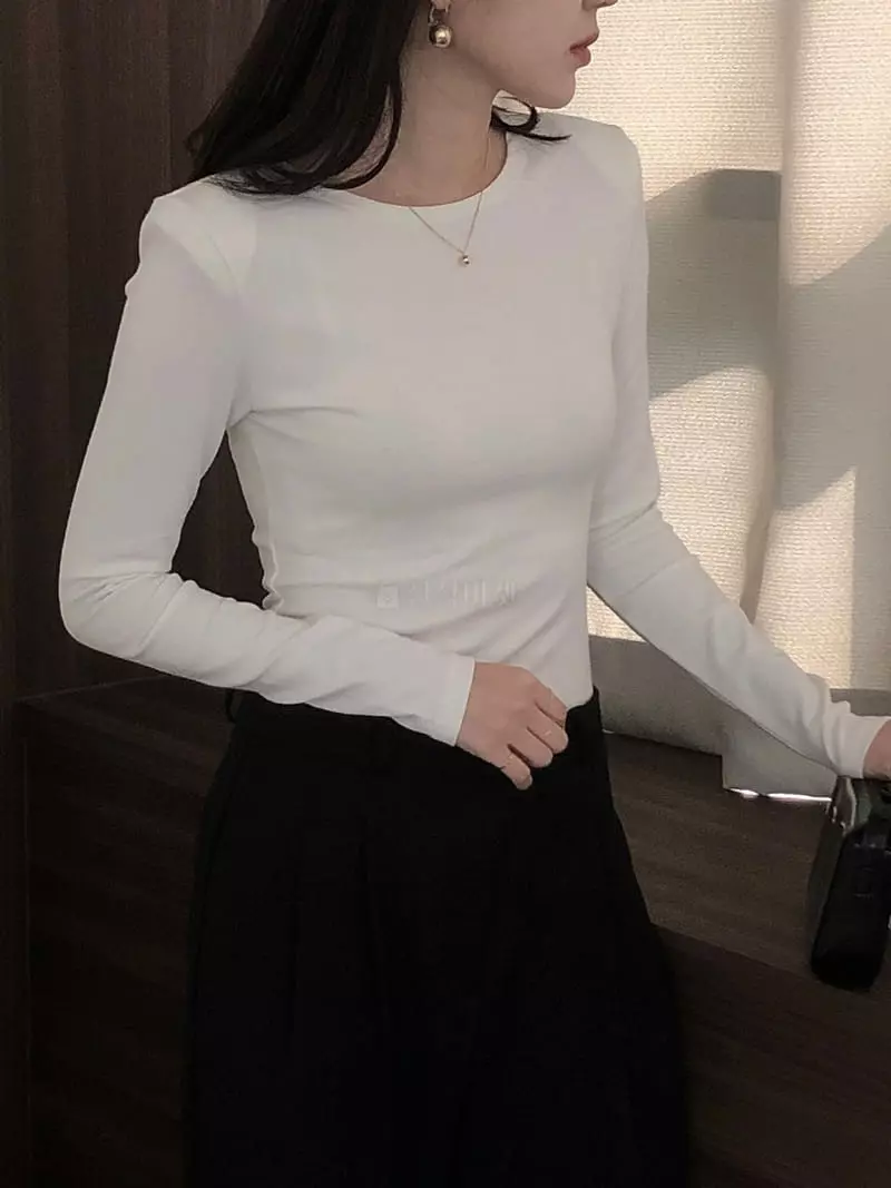 Overclassic - Korean Women Fashion - #womensfashion - Pad Wool Tee - 12