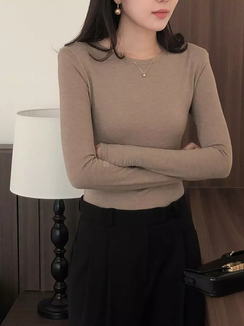 Overclassic - Korean Women Fashion - #womensfashion - Pad Wool Tee - 8
