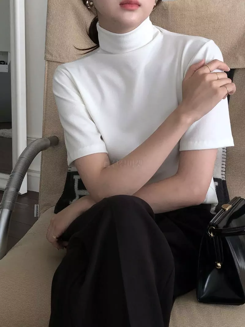 Overclassic - Korean Women Fashion - #womensfashion - Wool Touch Tee - 7