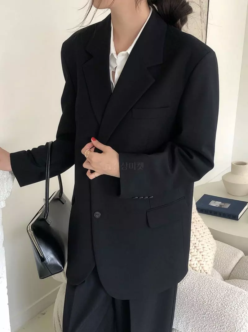 Overclassic - Korean Women Fashion - #momslook - Over Breten Jacket - 4