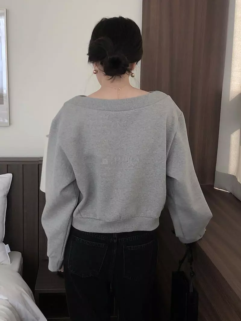 Overclassic - Korean Women Fashion - #womensfashion - Boat Neck Sweatshirt - 10