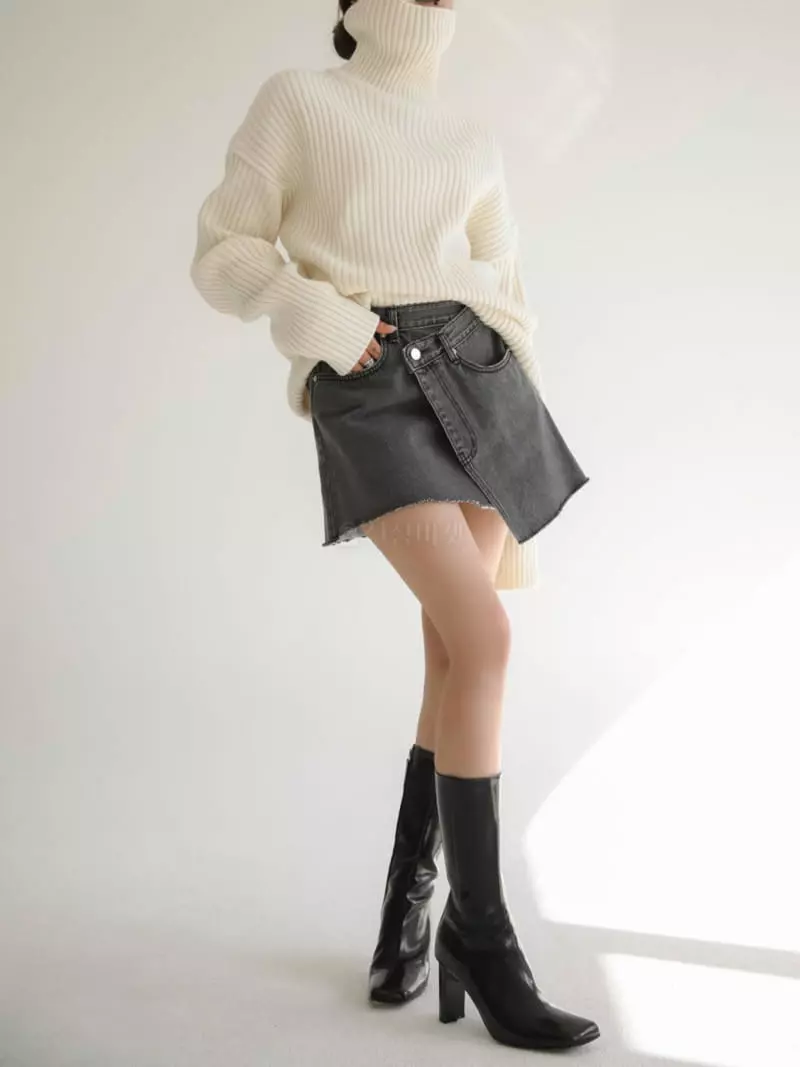 Paper Moon - Korean Women Fashion - #momslook - Unbalance Wrap Skirt - 3