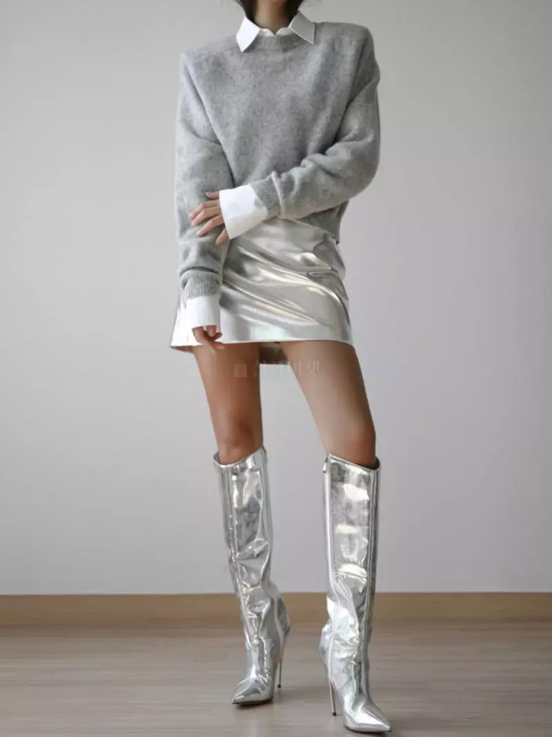 Paper Moon - Korean Women Fashion - #momslook - Soft Crop Knit Tee - 9