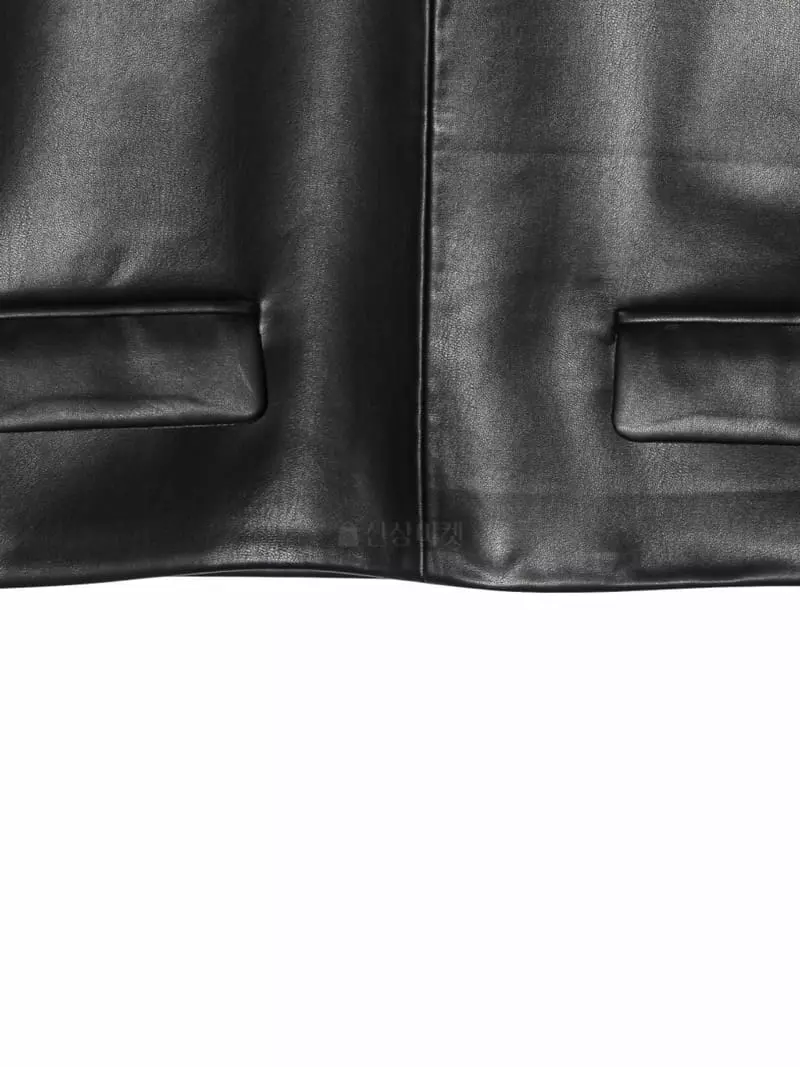 Paper Moon - Korean Women Fashion - #momslook - Side Zipper Detail Leather Top - 11