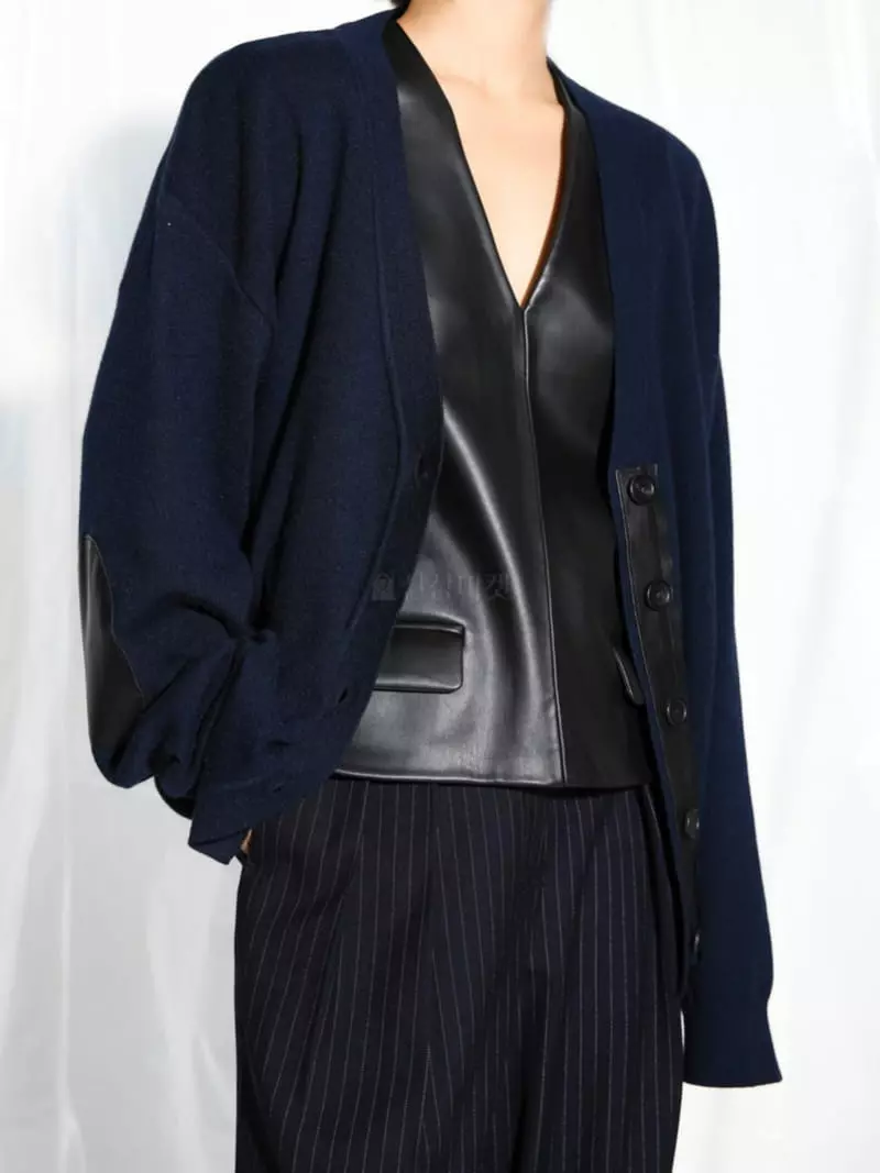Paper Moon - Korean Women Fashion - #womensfashion - Side Zipper Detail Leather Top - 4