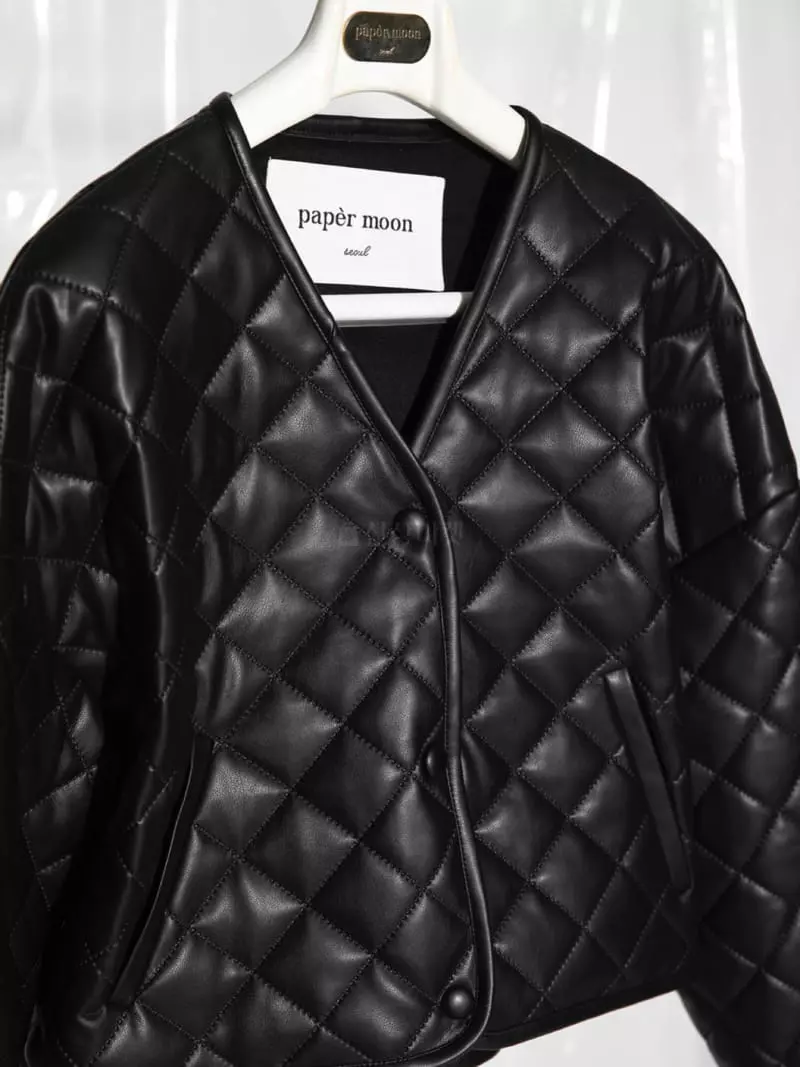 Paper Moon - Korean Women Fashion - #momslook - Leather Button Detail Jacket - 10