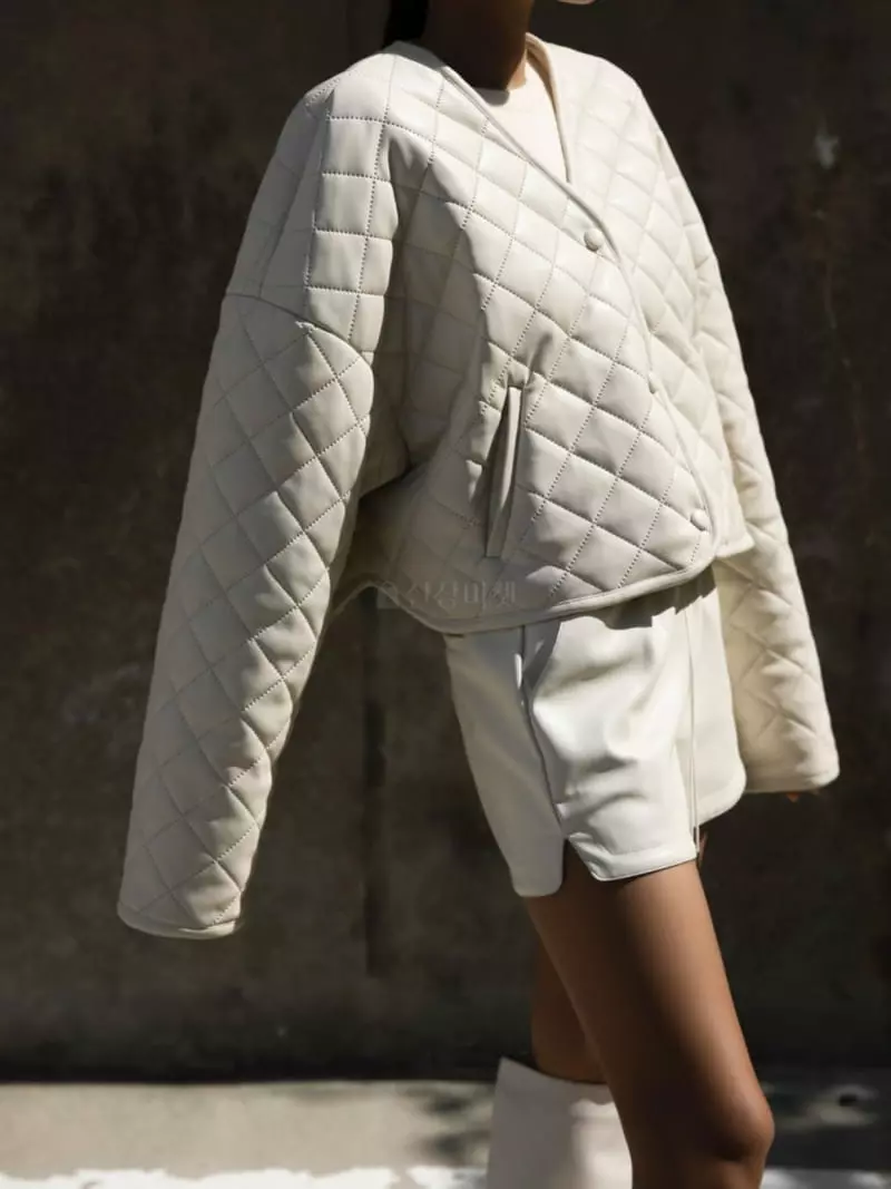 Paper Moon - Korean Women Fashion - #momslook - Leather Button Detail Jacket - 2
