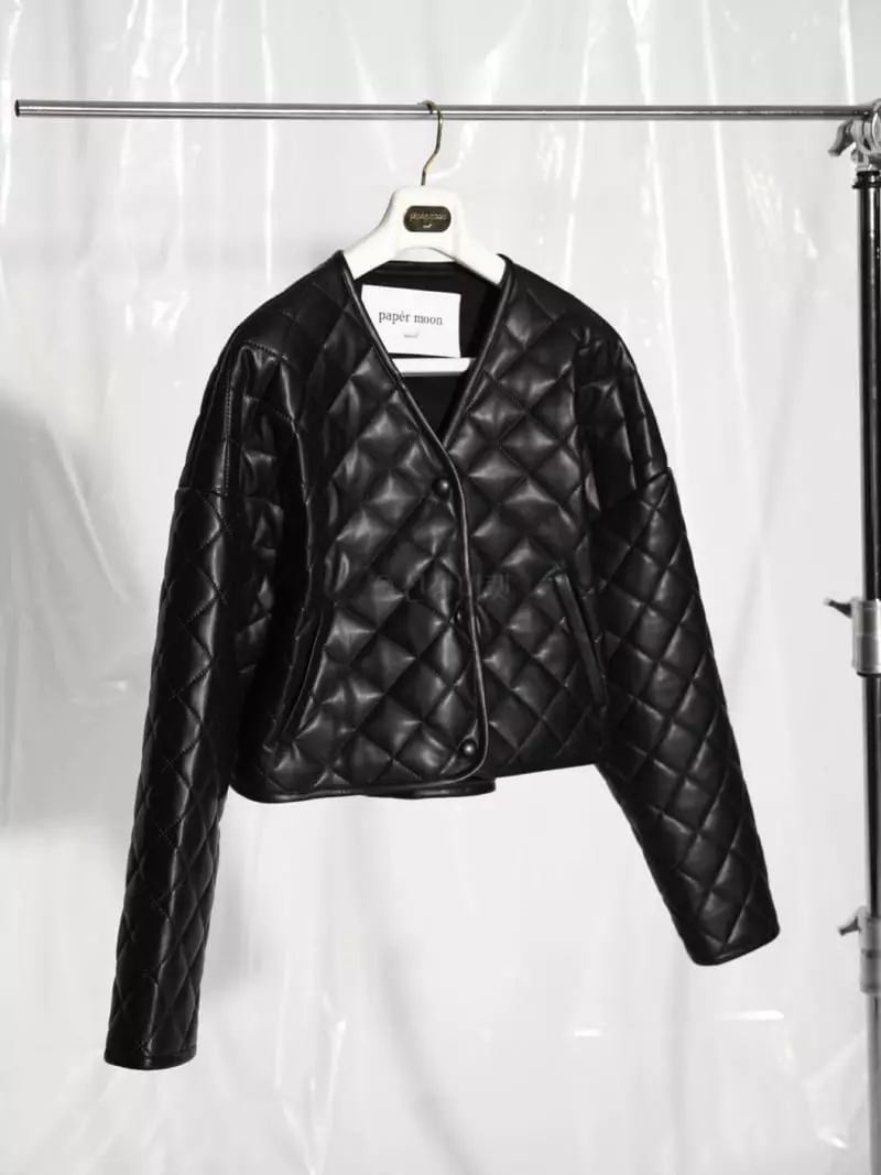 Paper Moon - Korean Women Fashion - #momslook - Leather Button Detail Jacket - 8
