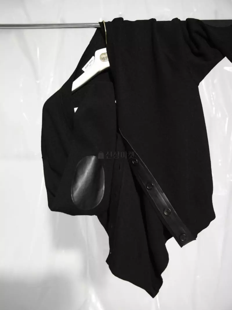 Paper Moon - Korean Women Fashion - #momslook - Leather Patch Cardigan - 3