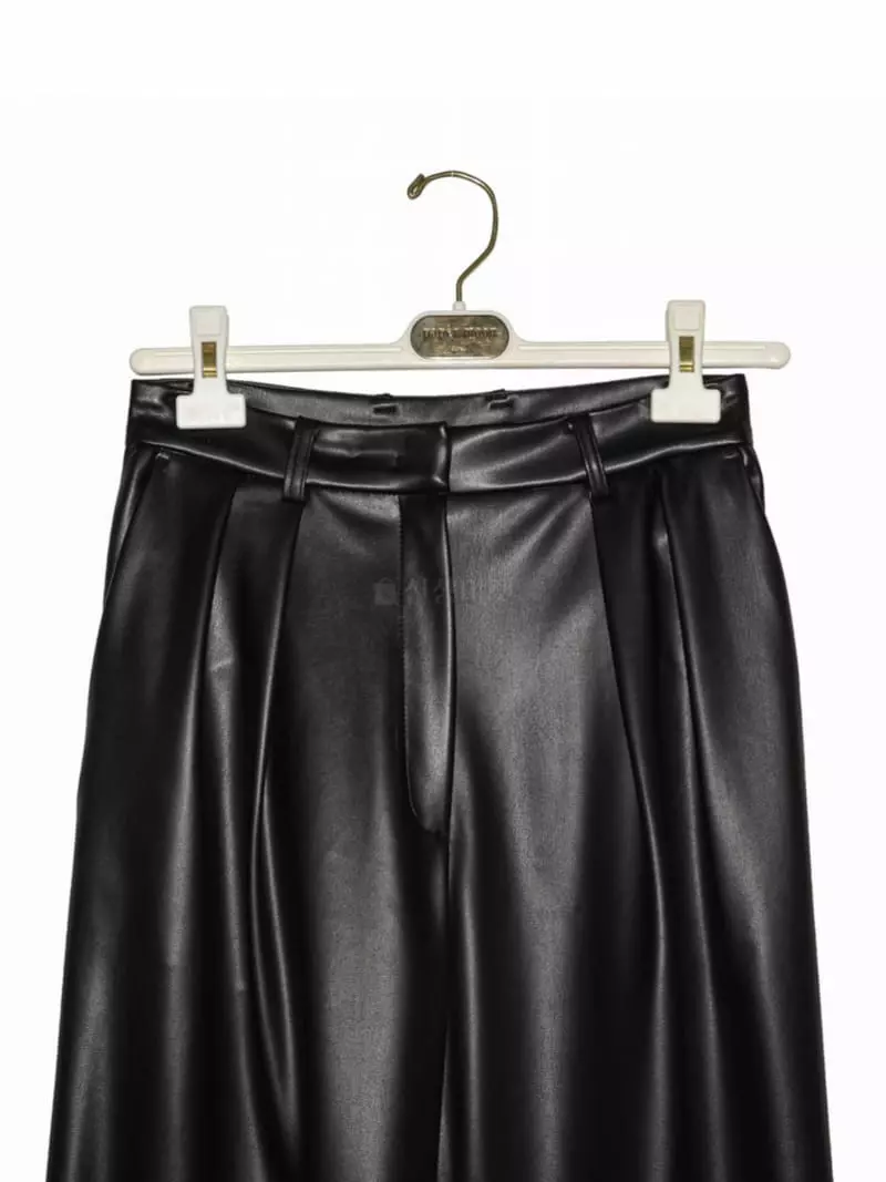 Paper Moon - Korean Women Fashion - #pursuepretty - Leather Waist Pants - 7