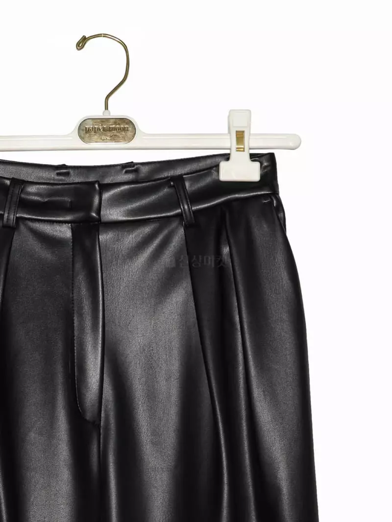 Paper Moon - Korean Women Fashion - #restrostyle - Leather Waist Pants - 8