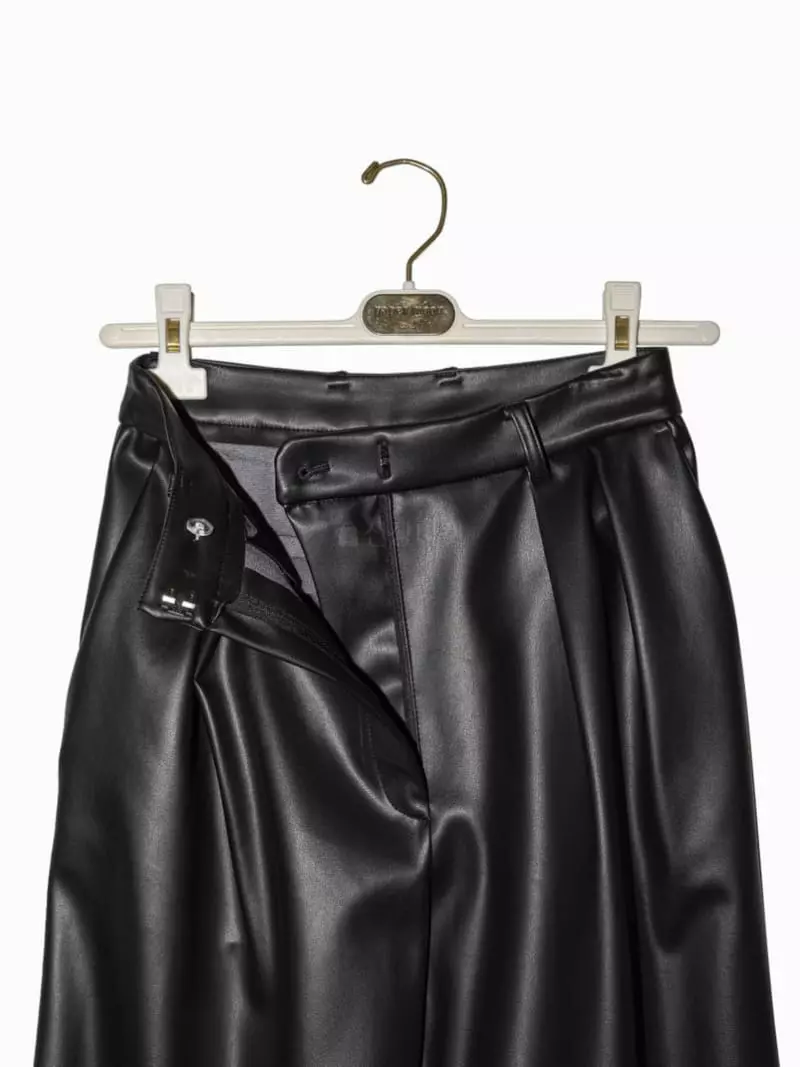 Paper Moon - Korean Women Fashion - #romanticstyle - Leather Waist Pants - 9
