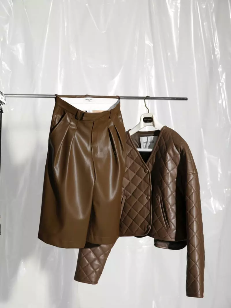 Paper Moon - Korean Women Fashion - #thelittlethings - Leather Detail Quilting Jacket - 2