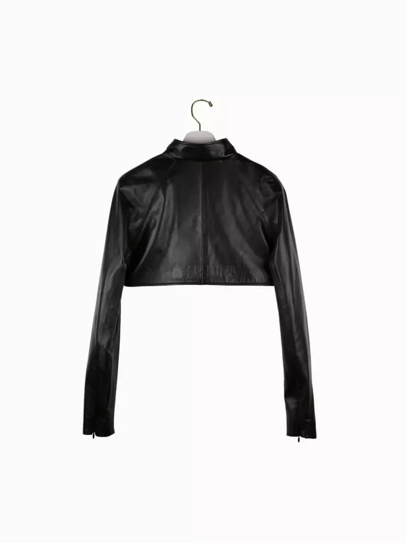 Paper Moon - Korean Women Fashion - #womensfashion - Leather Bolero Jacket - 4
