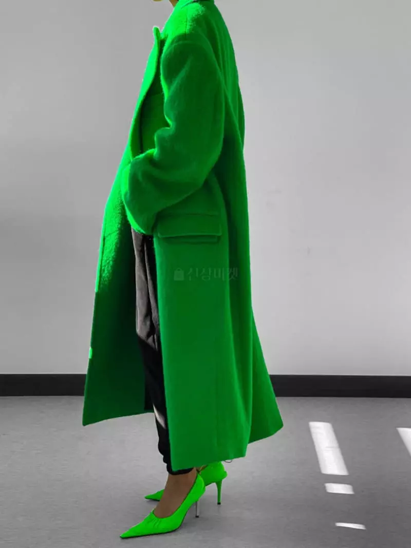 Paper Moon - Korean Women Fashion - #vintageinspired - Picked Over Size Coat - 2