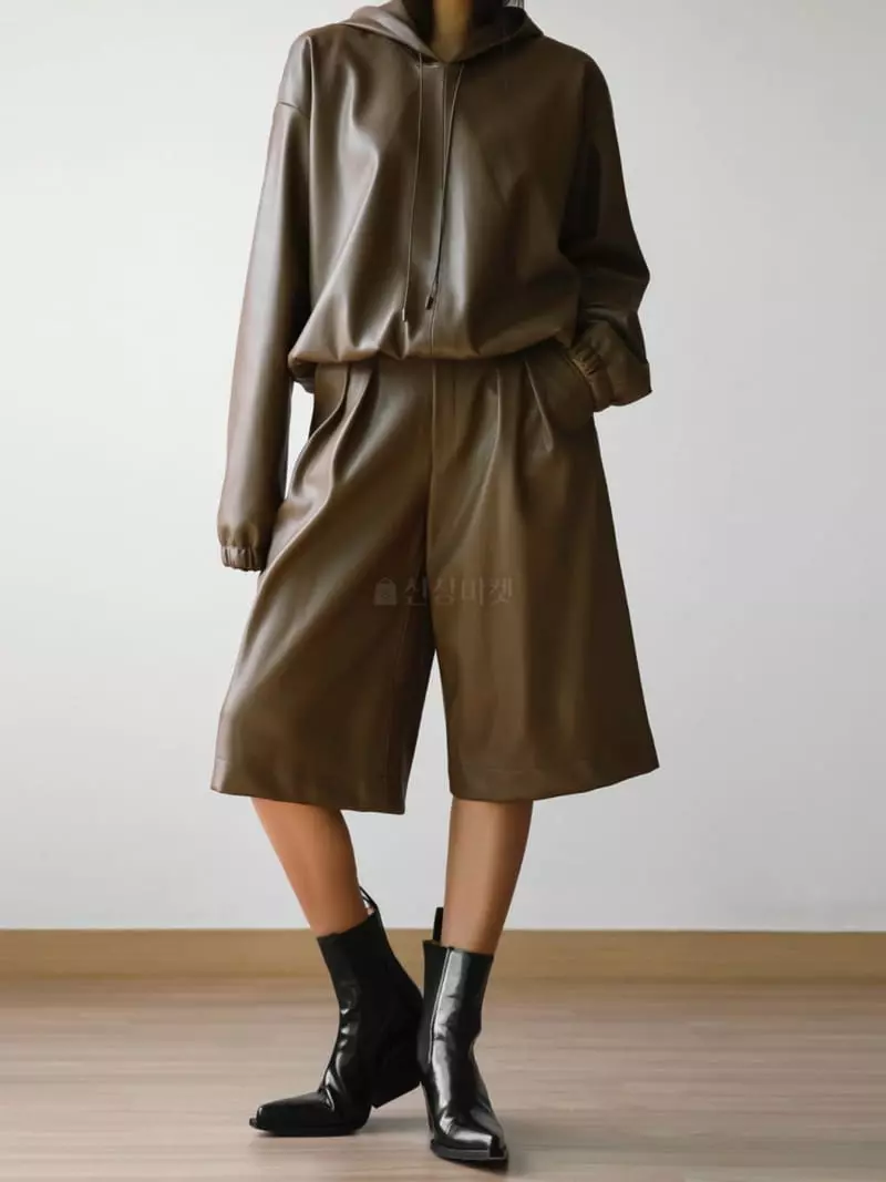 Paper Moon - Korean Women Fashion - #vintagekidsstyle - Leather Shorts - 7