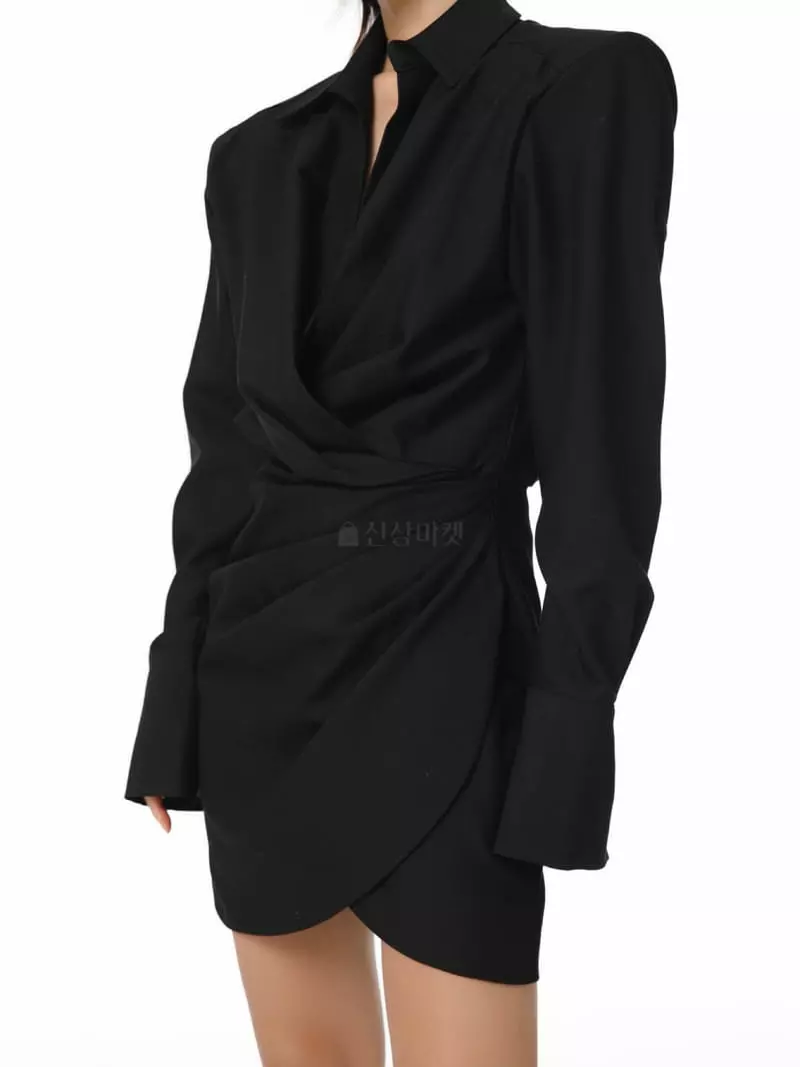 Paper Moon - Korean Women Fashion - #vintagekidsstyle - Drape Detail Mini One-piece - 2