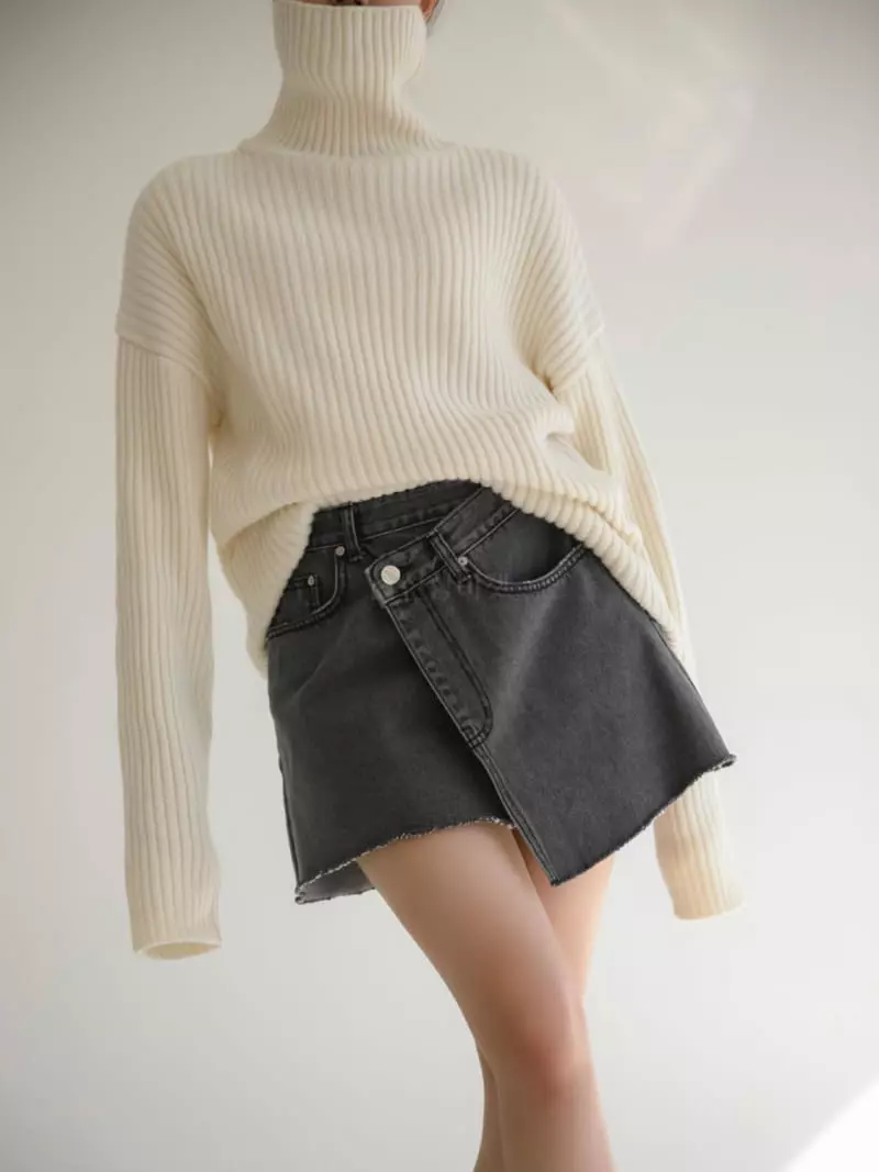Paper Moon - Korean Women Fashion - #womensfashion - Unbalance Wrap Skirt - 2