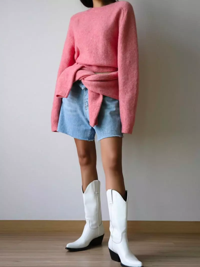 Paper Moon - Korean Women Fashion - #womensfashion - Soft Crop Knit Tee - 2
