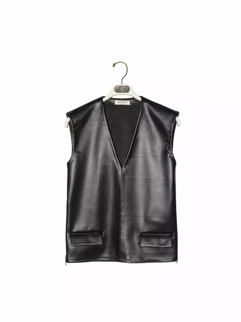 Paper Moon - Korean Women Fashion - #womensfashion - Side Zipper Detail Leather Top - 7