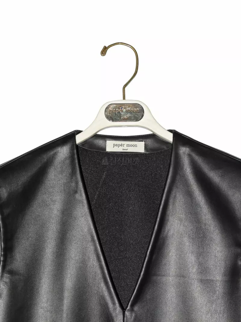 Paper Moon - Korean Women Fashion - #womensfashion - Side Zipper Detail Leather Top - 9