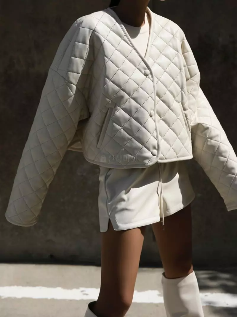 Paper Moon - Korean Women Fashion - #womensfashion - Leather Button Detail Jacket - 3