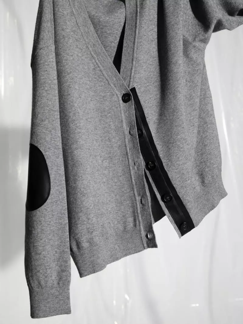 Paper Moon - Korean Women Fashion - #womensfashion - Leather Patch Cardigan - 2