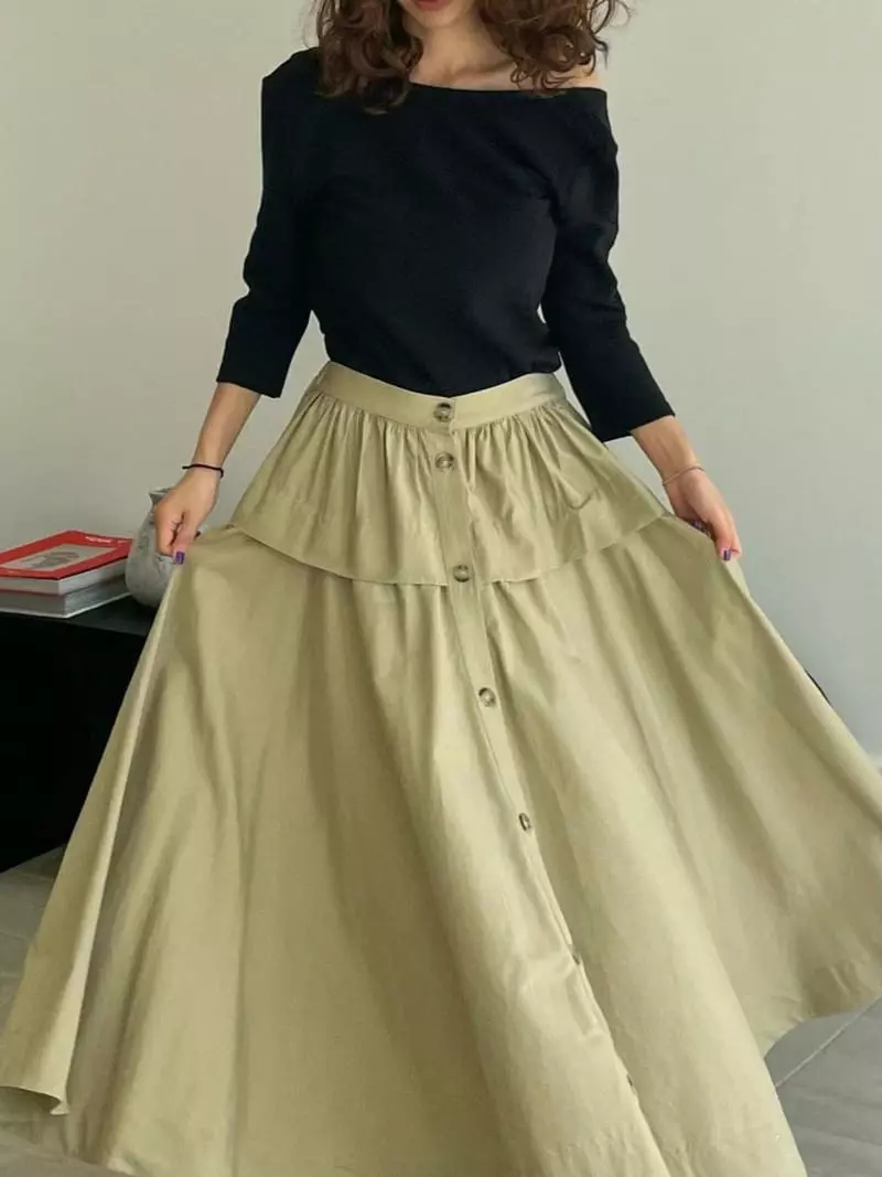 Paris Match - Korean Women Fashion - #momslook - Half Back Point Span Tee - 3