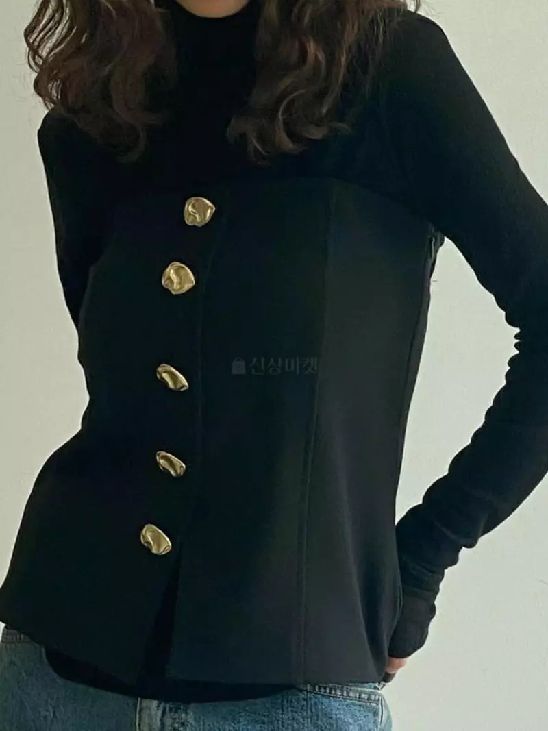 Paris Match - Korean Women Fashion - #momslook - Gold Top - 2