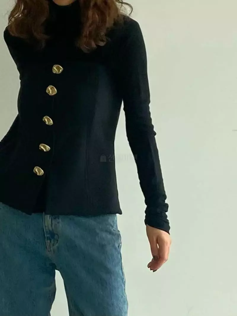 Paris Match - Korean Women Fashion - #womensfashion - Gold Top - 4
