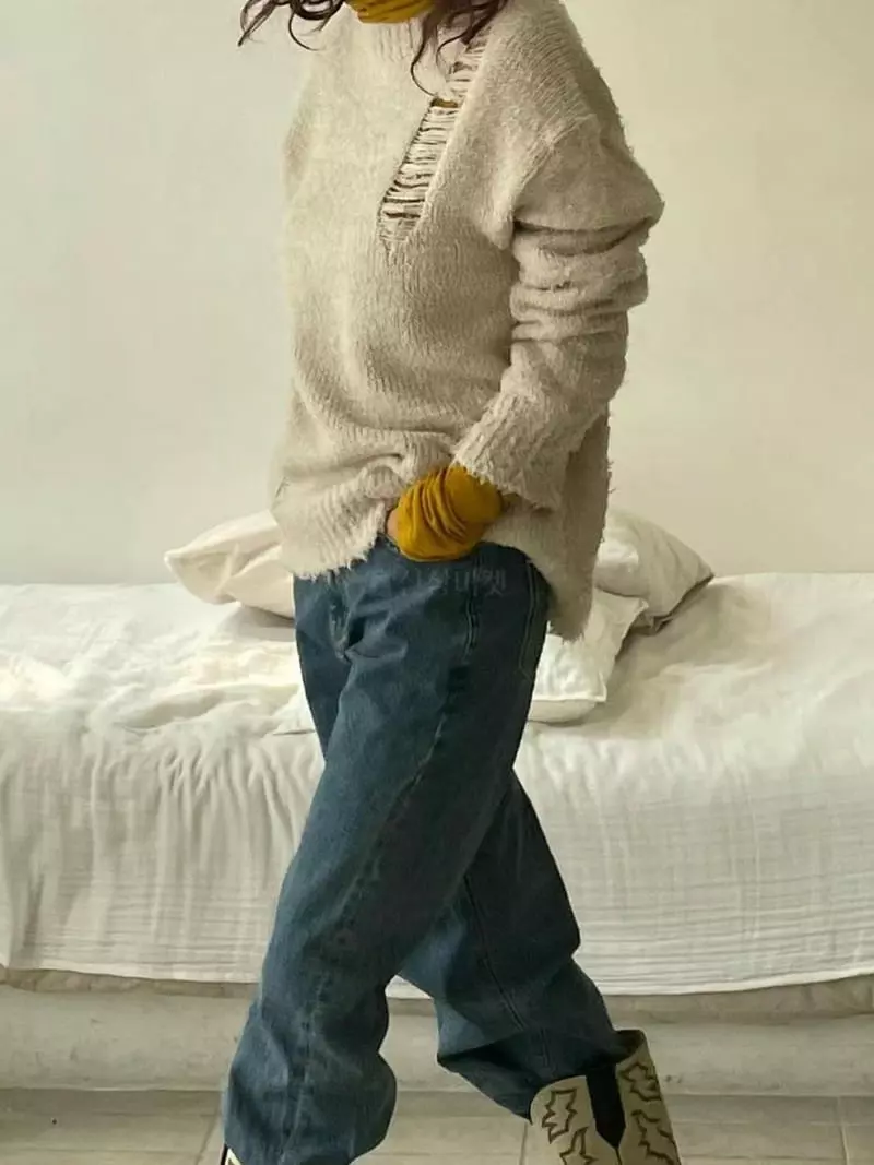 Paris Match - Korean Women Fashion - #momslook - Scal Knit - 9