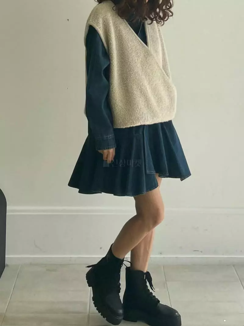 Paris Match - Korean Women Fashion - #thatsdarling - Blare Denim One-piece - 8