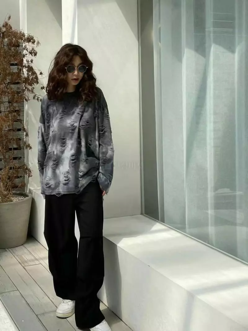 Paris Match - Korean Women Fashion - #vintageinspired - Sprit Span Tee - 2