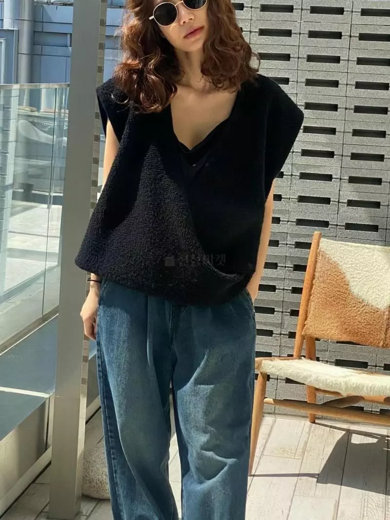 Paris Match - Korean Women Fashion - #vintagekidsstyle - Wrap Vest - 9