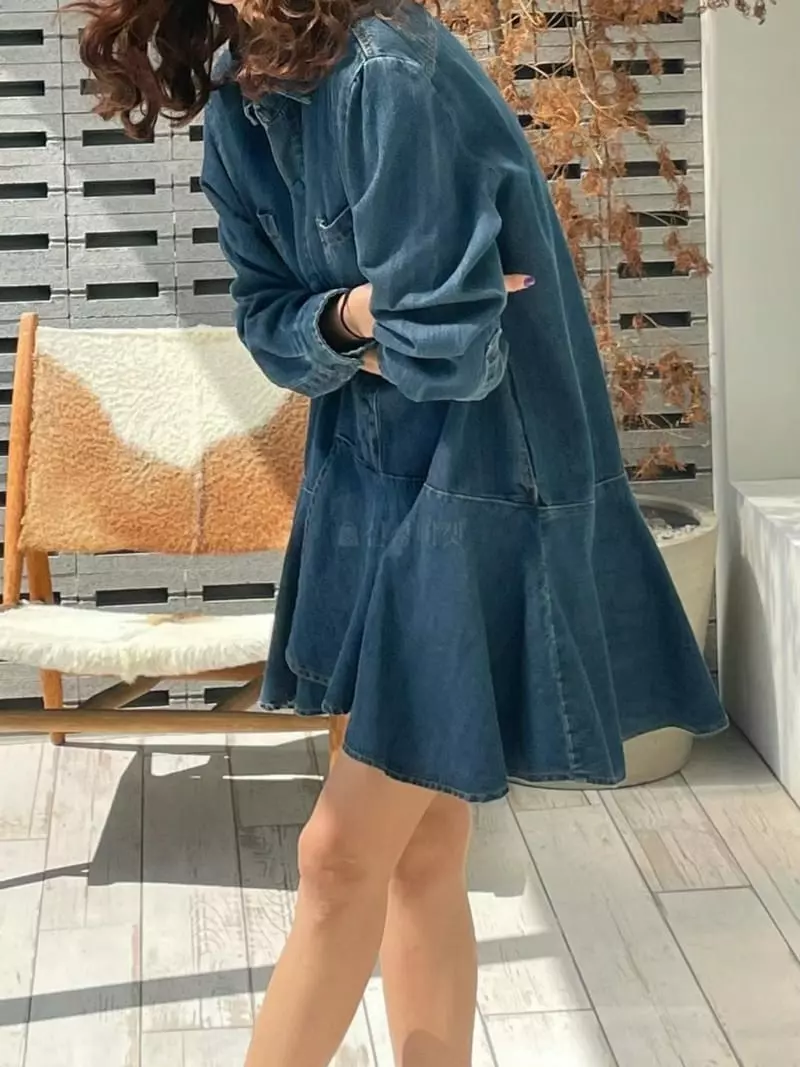 Paris Match - Korean Women Fashion - #vintagekidsstyle - Blare Denim One-piece - 3