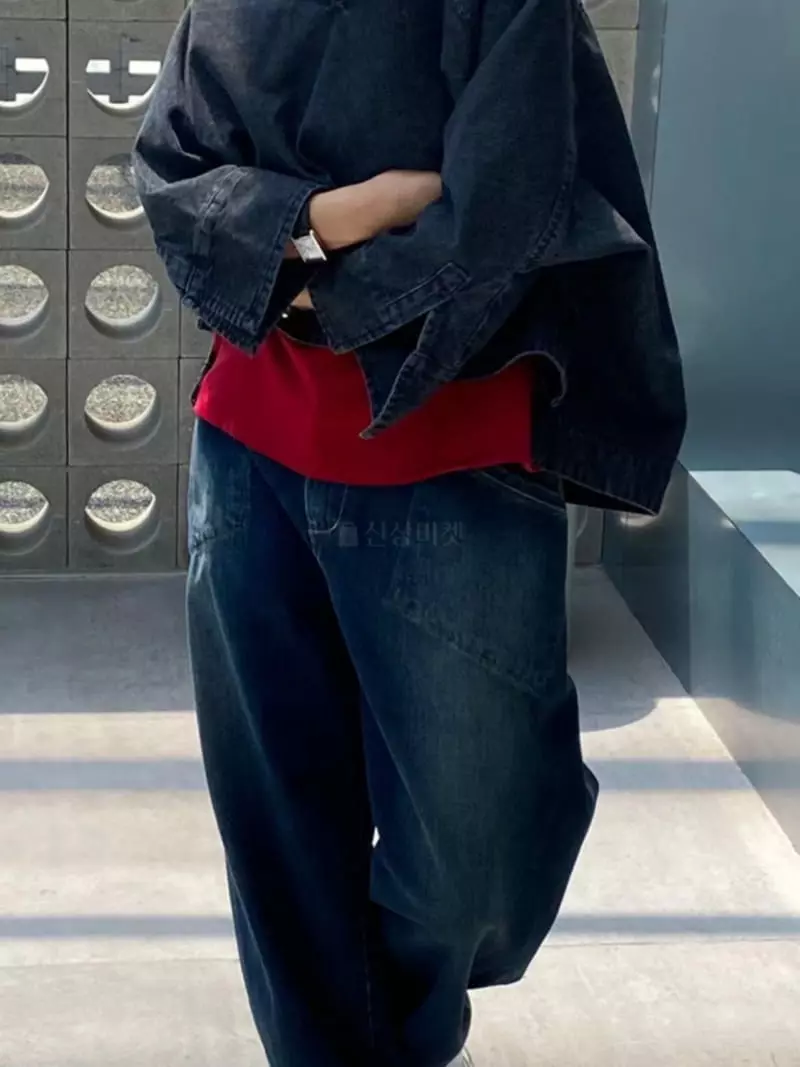 Paris Match - Korean Women Fashion - #womensfashion - V Denim Shirt - 10