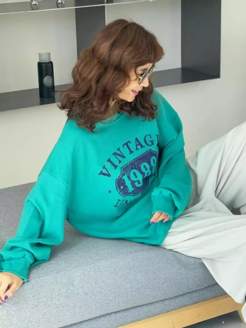 Paris Match - Korean Women Fashion - #womensfashion - Vintage Round Sweatshirt - 12