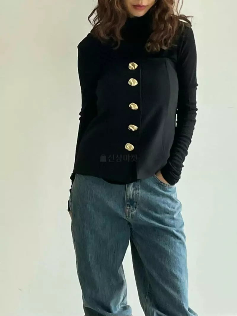 Paris Match - Korean Women Fashion - #womensfashion - Gold Top - 5