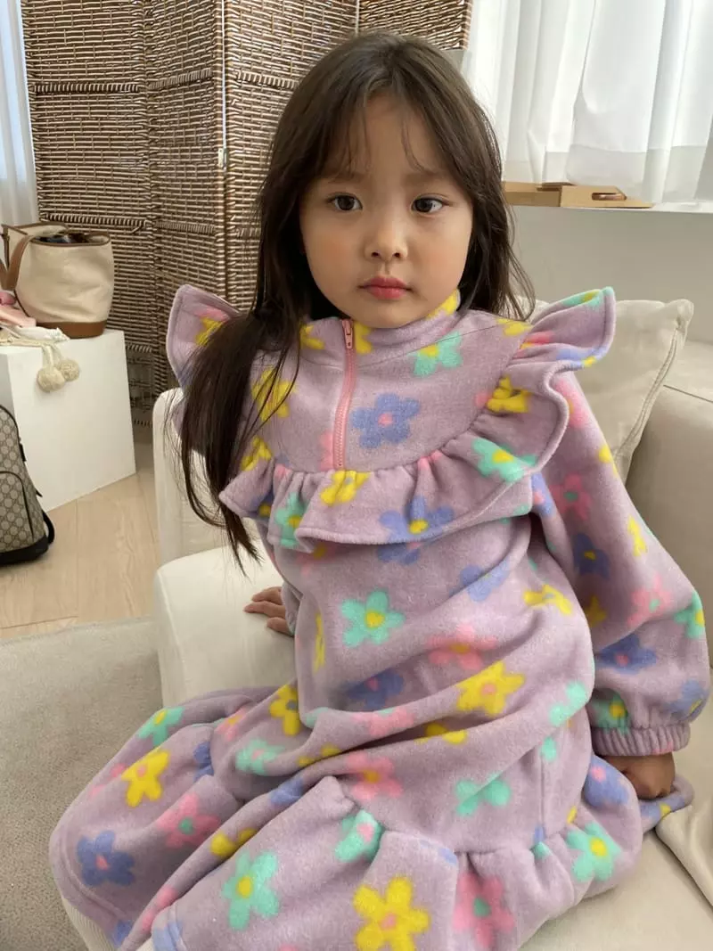 Party Pu - Korean Children Fashion - #childofig - Turtleneck Frill One-piece - 8