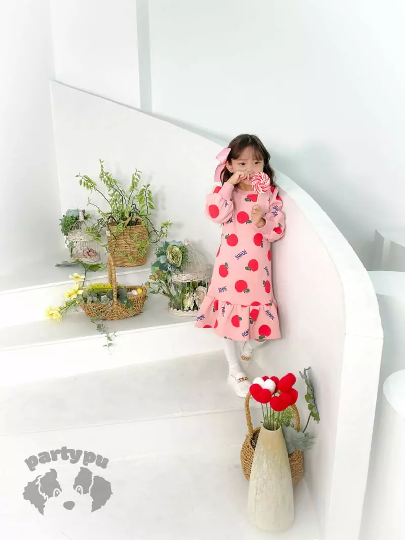 Party Pu - Korean Children Fashion - #childofig - Shirring Apple One-piece - 5