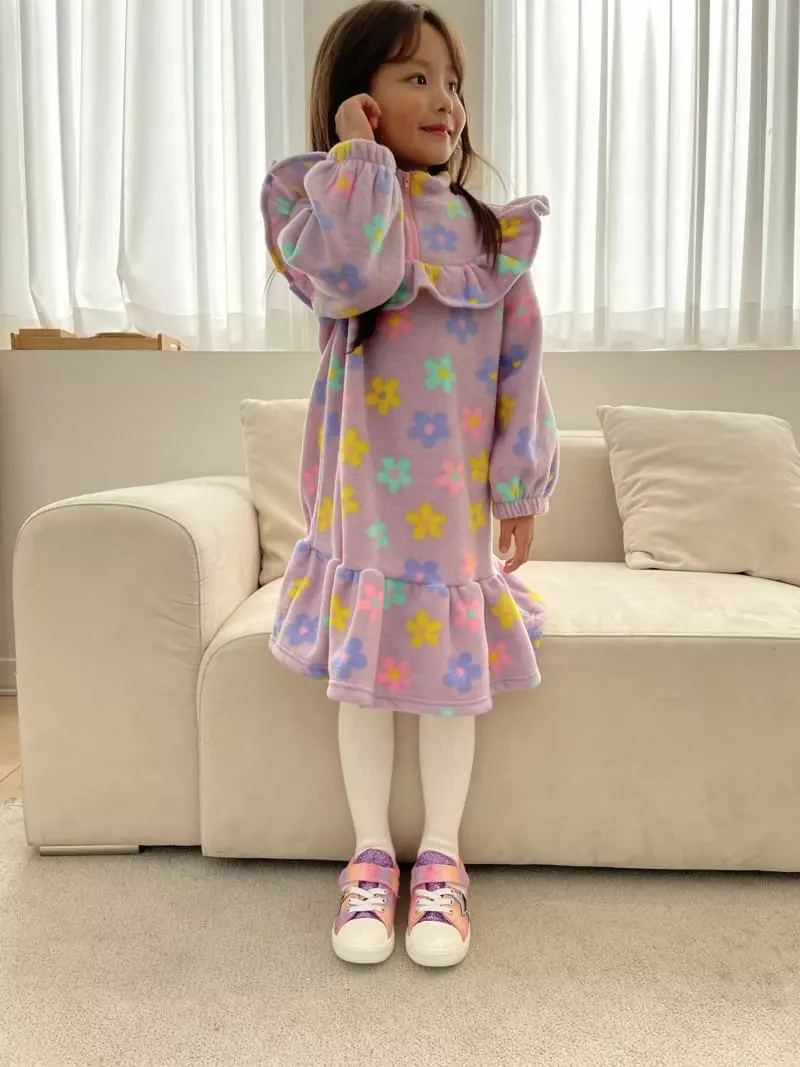 Party Pu - Korean Children Fashion - #childrensboutique - Turtleneck Frill One-piece - 9