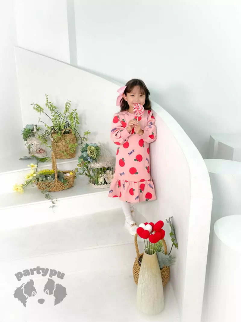Party Pu - Korean Children Fashion - #childrensboutique - Shirring Apple One-piece - 6