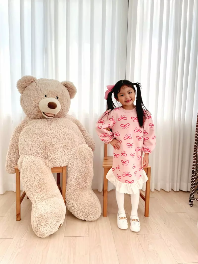 Party Pu - Korean Children Fashion - #discoveringself - Ribbon Lace One-piece - 6